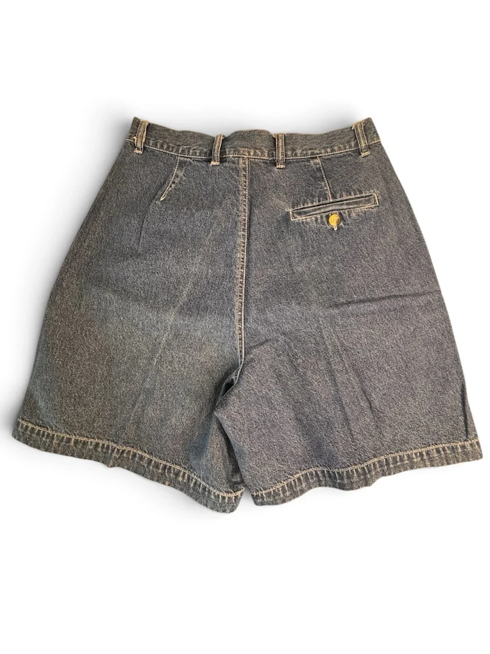 Vintage 80s 90s Denim Jean Shorts Long Inseam High Mom Waist size 12